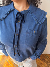 Grandpa's Shirts - Navy Lily Shirt (1X)
