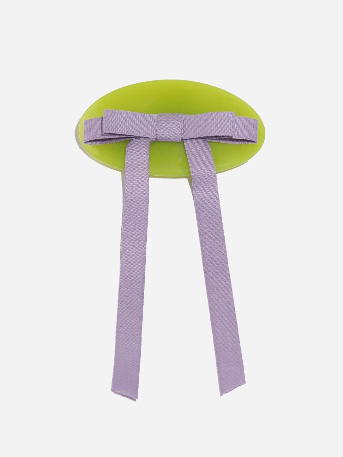 Chunks - Bow Barrette in Lime + Lavender