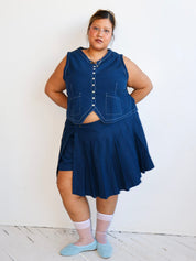 Noble - Navy Pleated Skort (XL-3X)