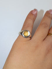Vintage - Silver and Gold Ring (Size 8)