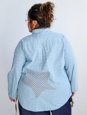 Tiberi x BRZ - Blue Plaid Star Top (2X/3X)