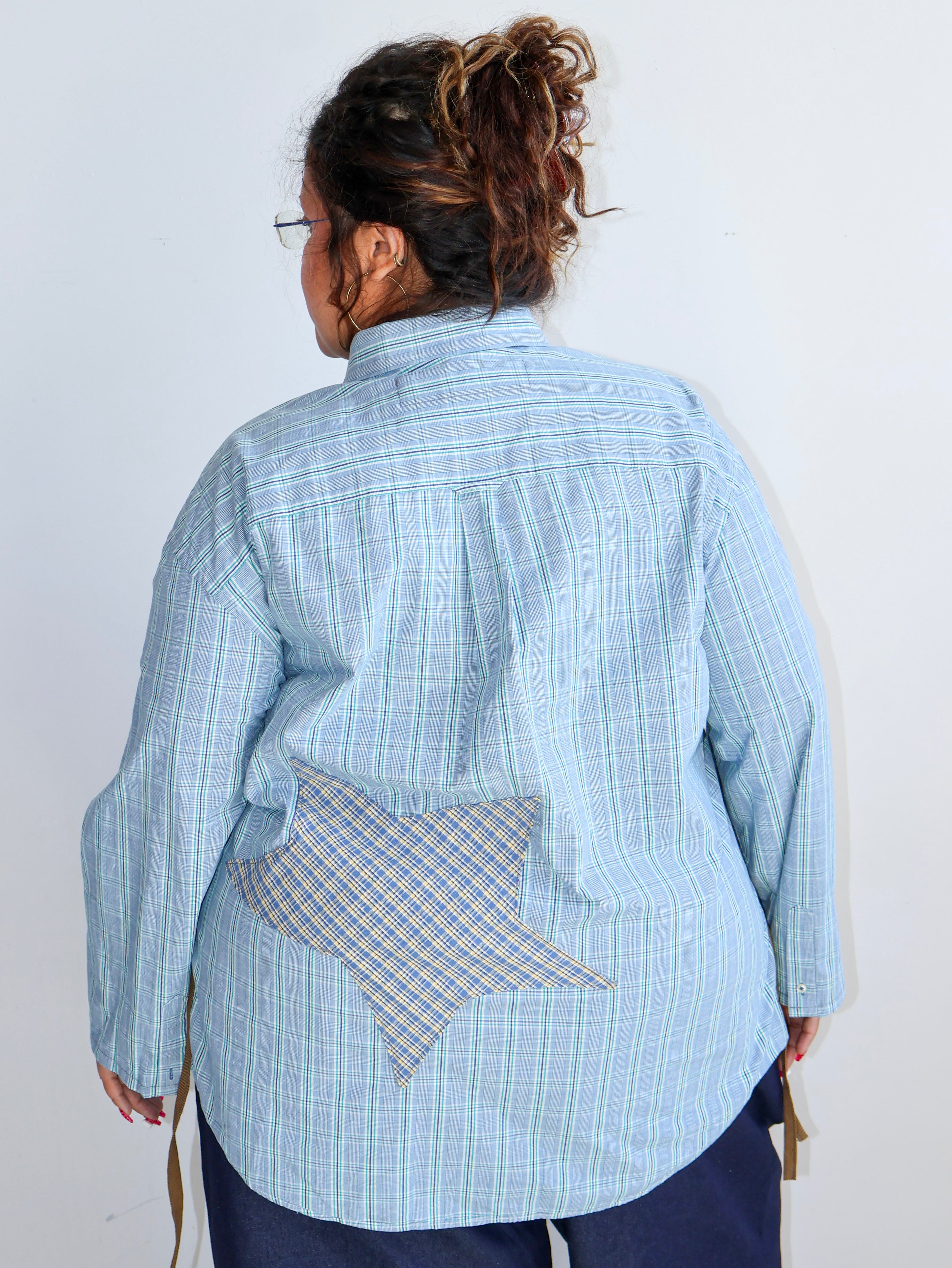 Tiberi x BRZ - Blue Plaid Star Top (2X/3X)