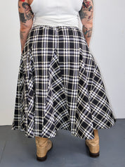KkCo - Plaid Peak Skirt in Black Plaid (0X-4X)