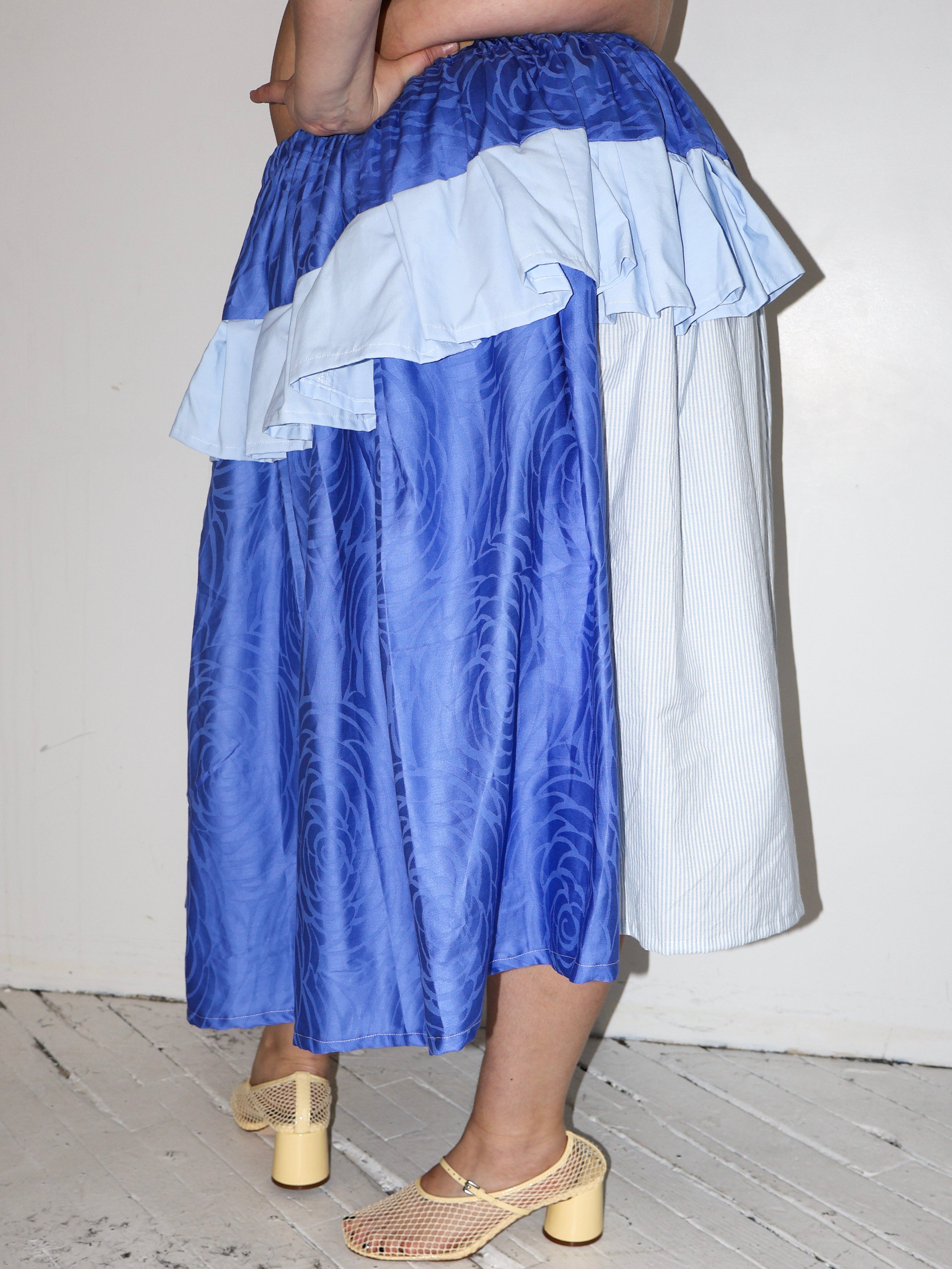 makmak - Blue Ruffle Skirt (1X-5X)