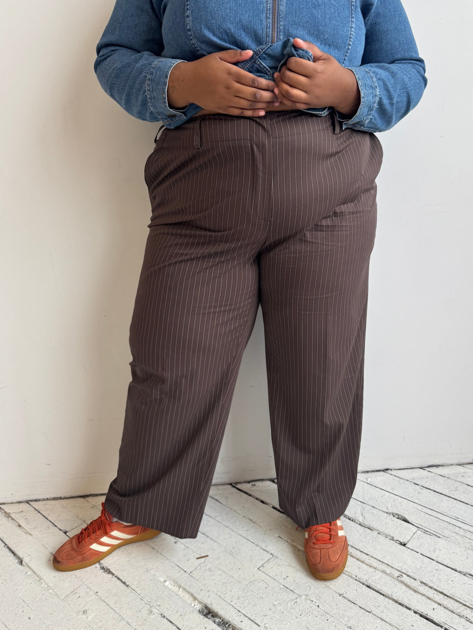 Vintage - Brown Pinstripe Pant (2X/3X)