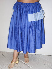 makmak - Blue Ruffle Skirt (1X-5X)