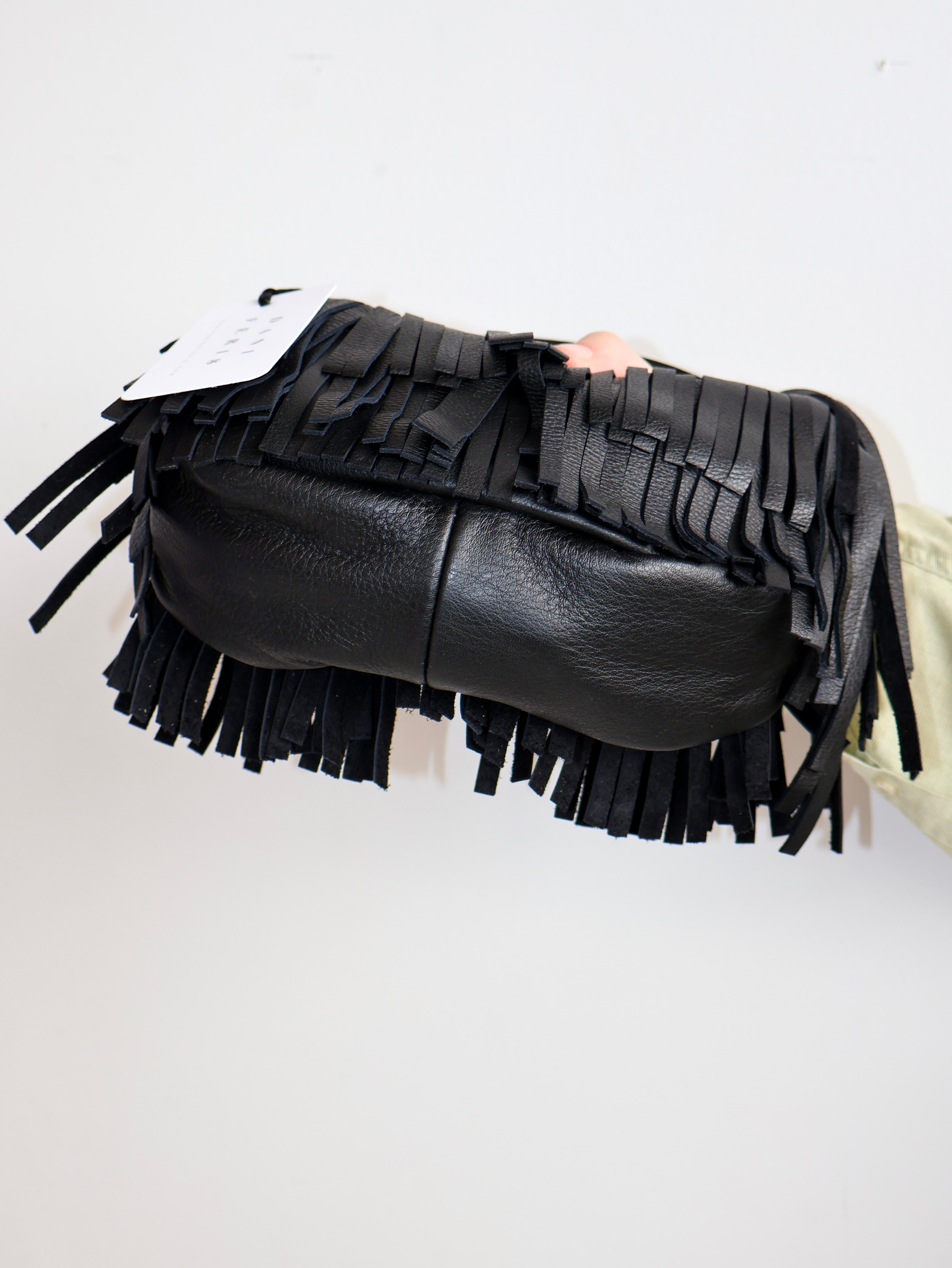 Dani Feris - Black Leather Fringe Bag