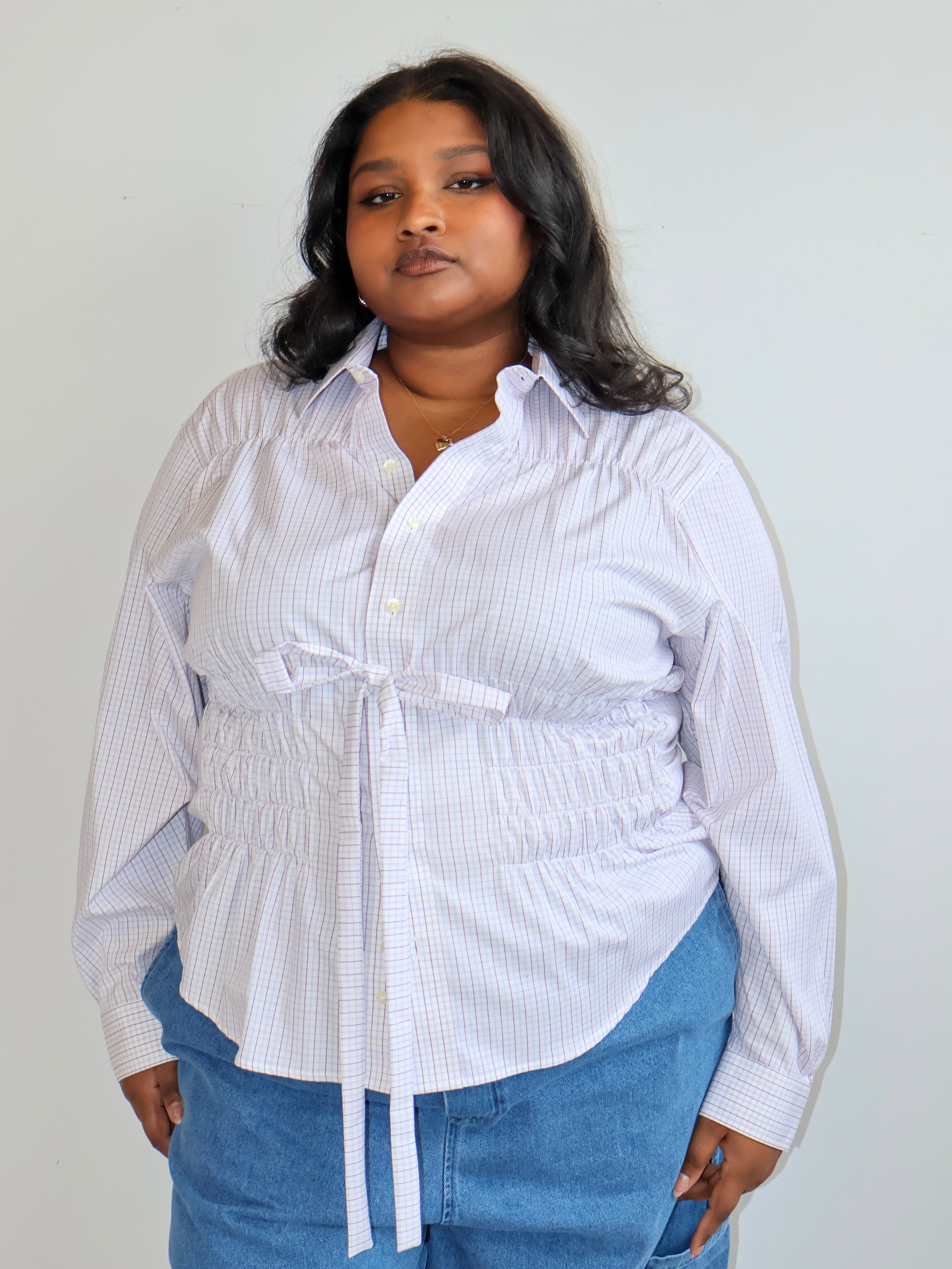 Estudio 1999 x BRZ - Lilac Plaid Camisa Bustier (1X/2X)