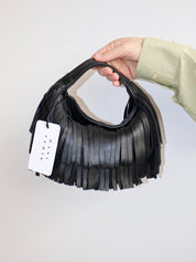 Dani Feris - Black Leather Fringe Bag