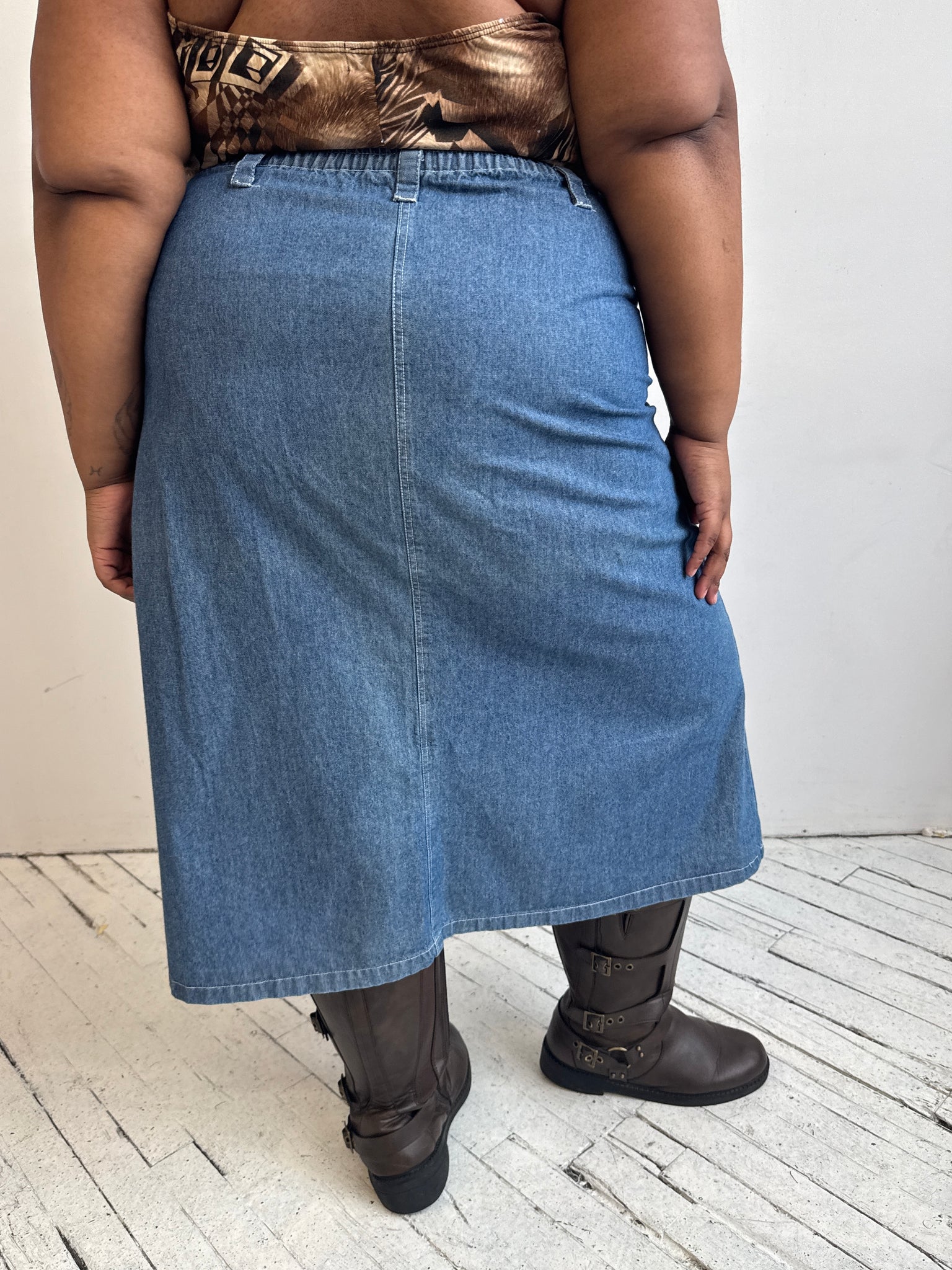 Vintage - Denim Maxi Skirt (2X/3X)