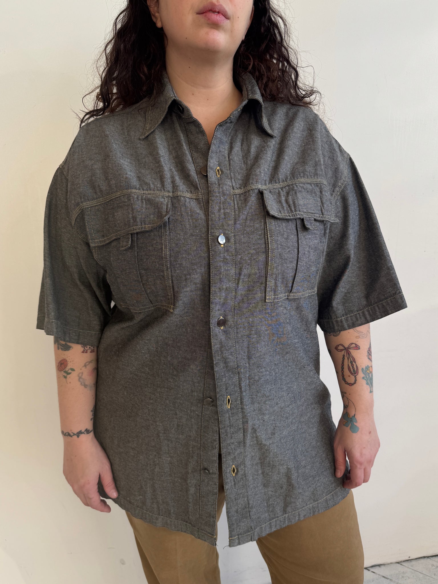 Vintage - Gray Denim Button Down (2X)