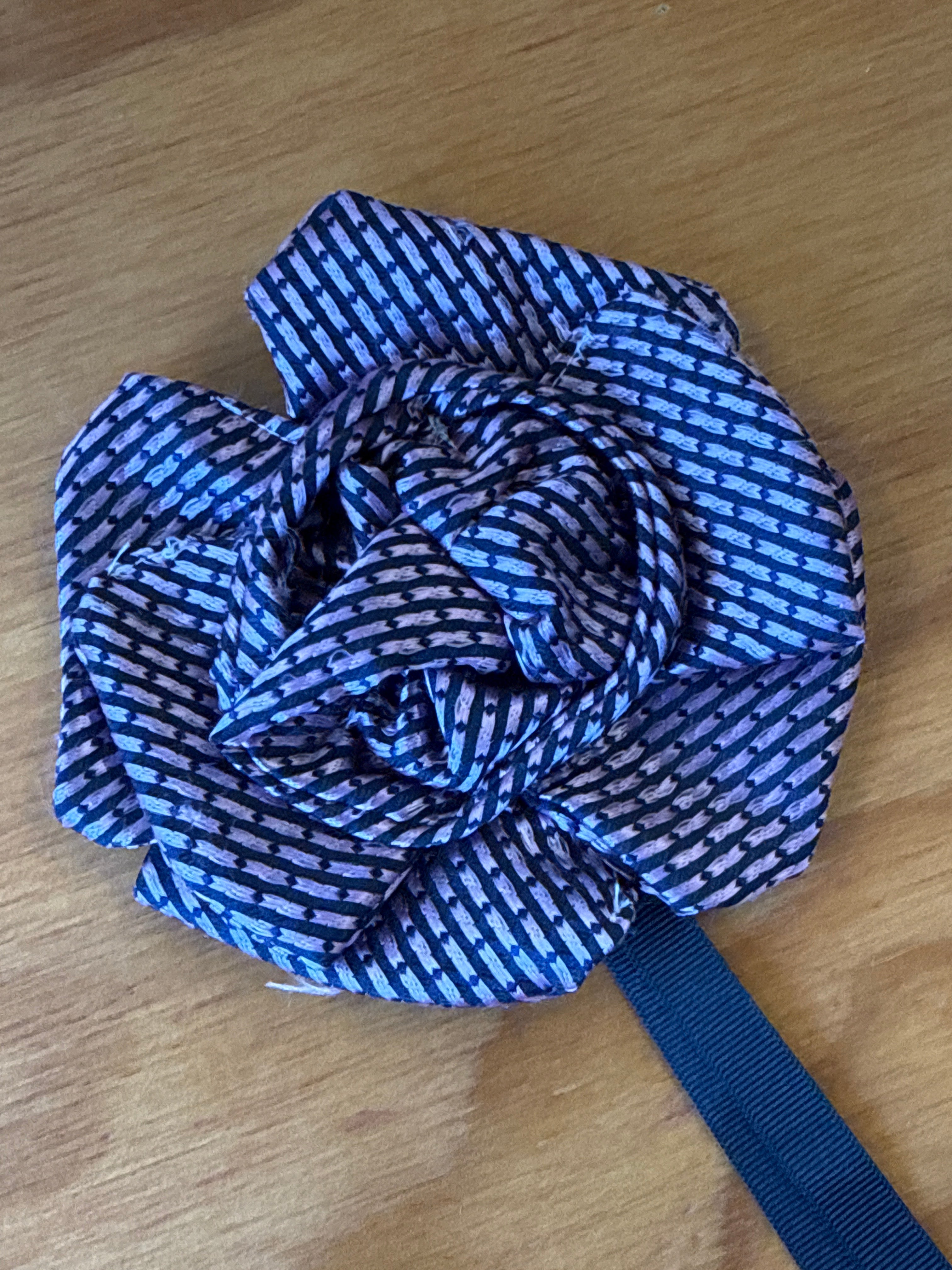 Grandpa's Shirts Brooch - Navy & Pink Check