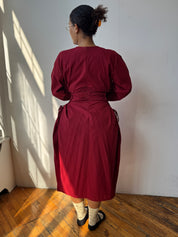 NBNW x BRZ - Blocko Line Cut Out Dress in Maroon (XL-4X)