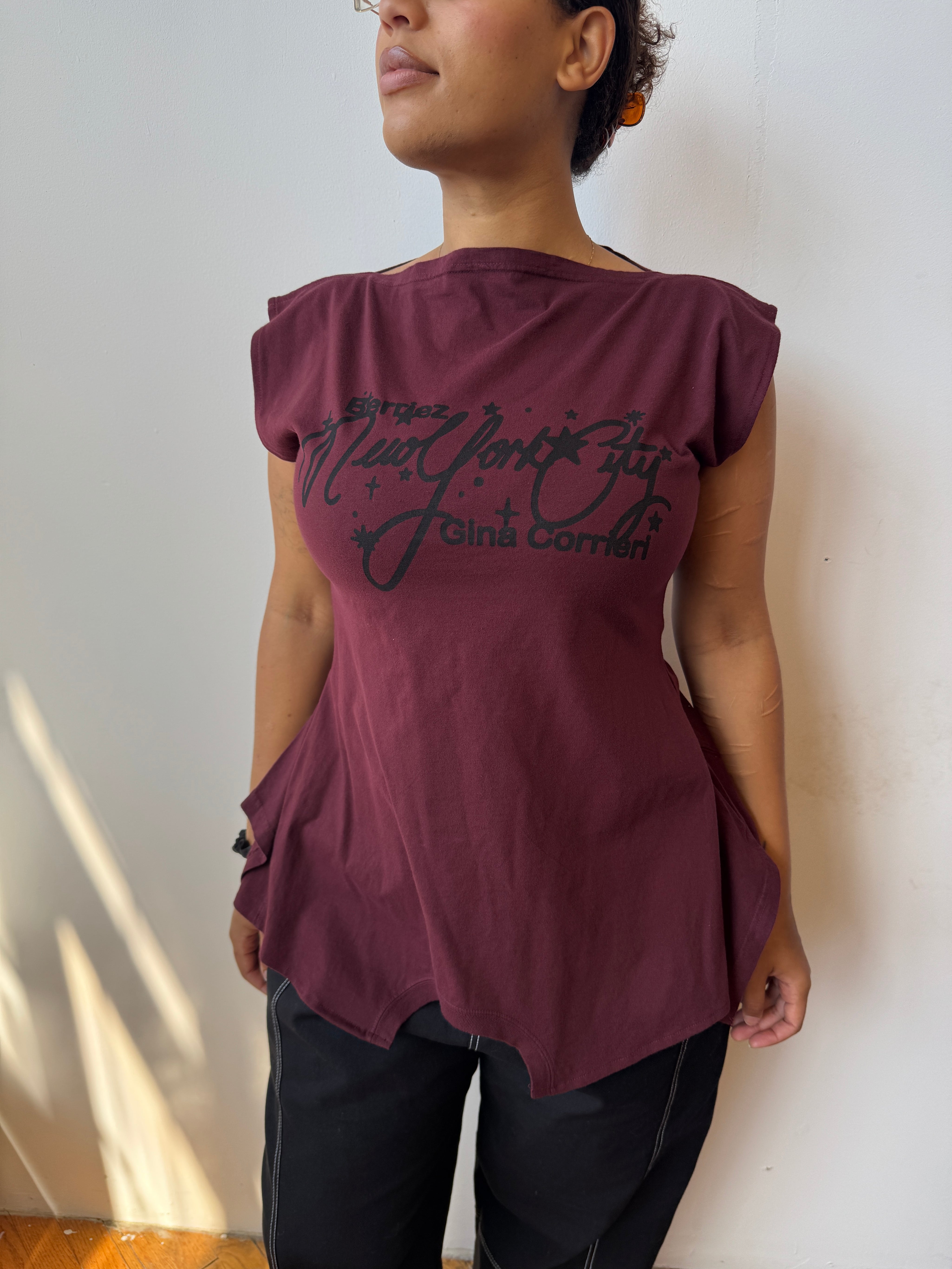 Gina Corrieri x BRZ - NYC 180 Top - Burgundy (L, 2X, 3X)