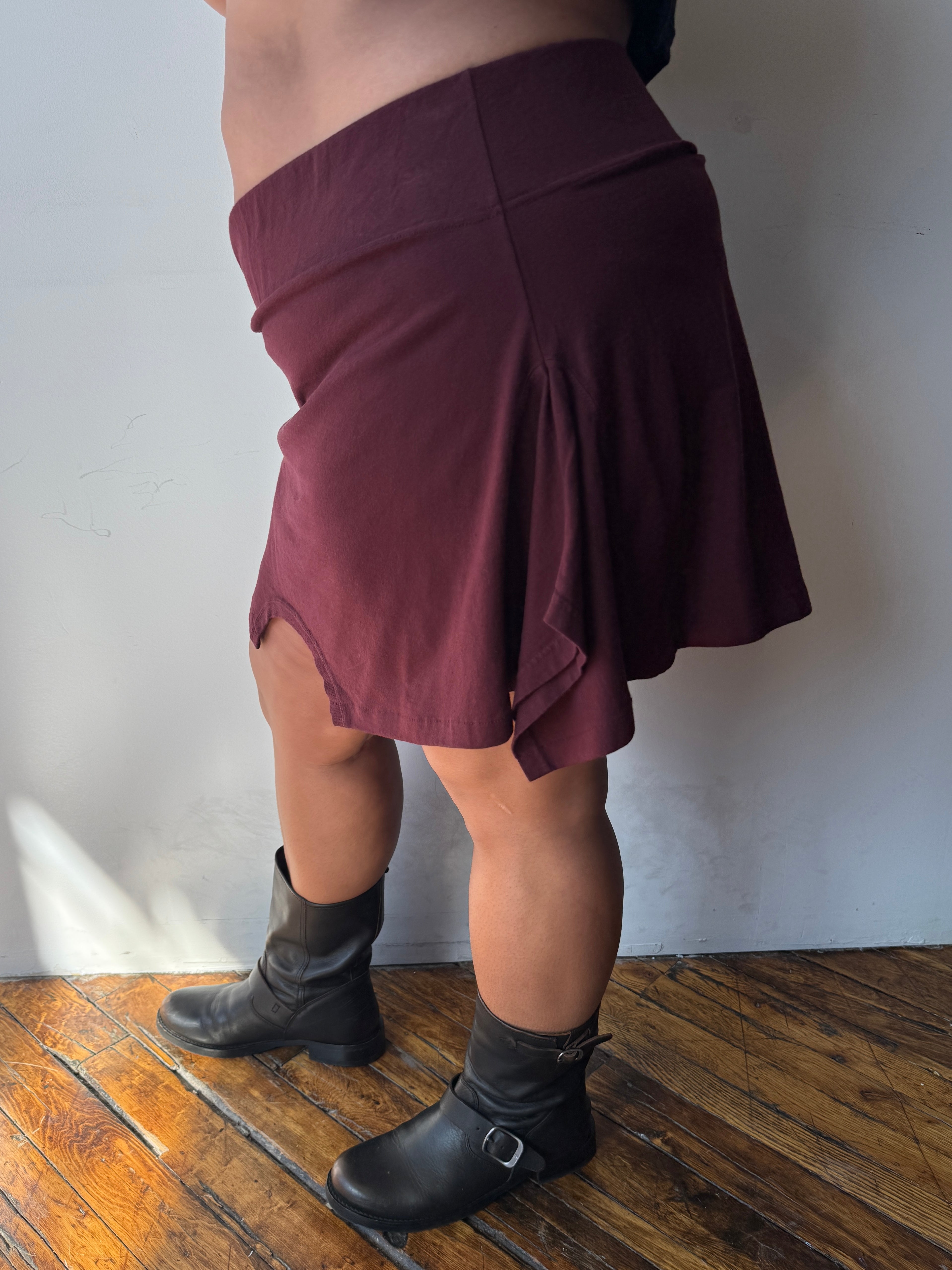 Gina Corrieri - Burgundy Mini Skirt (XL/1X)