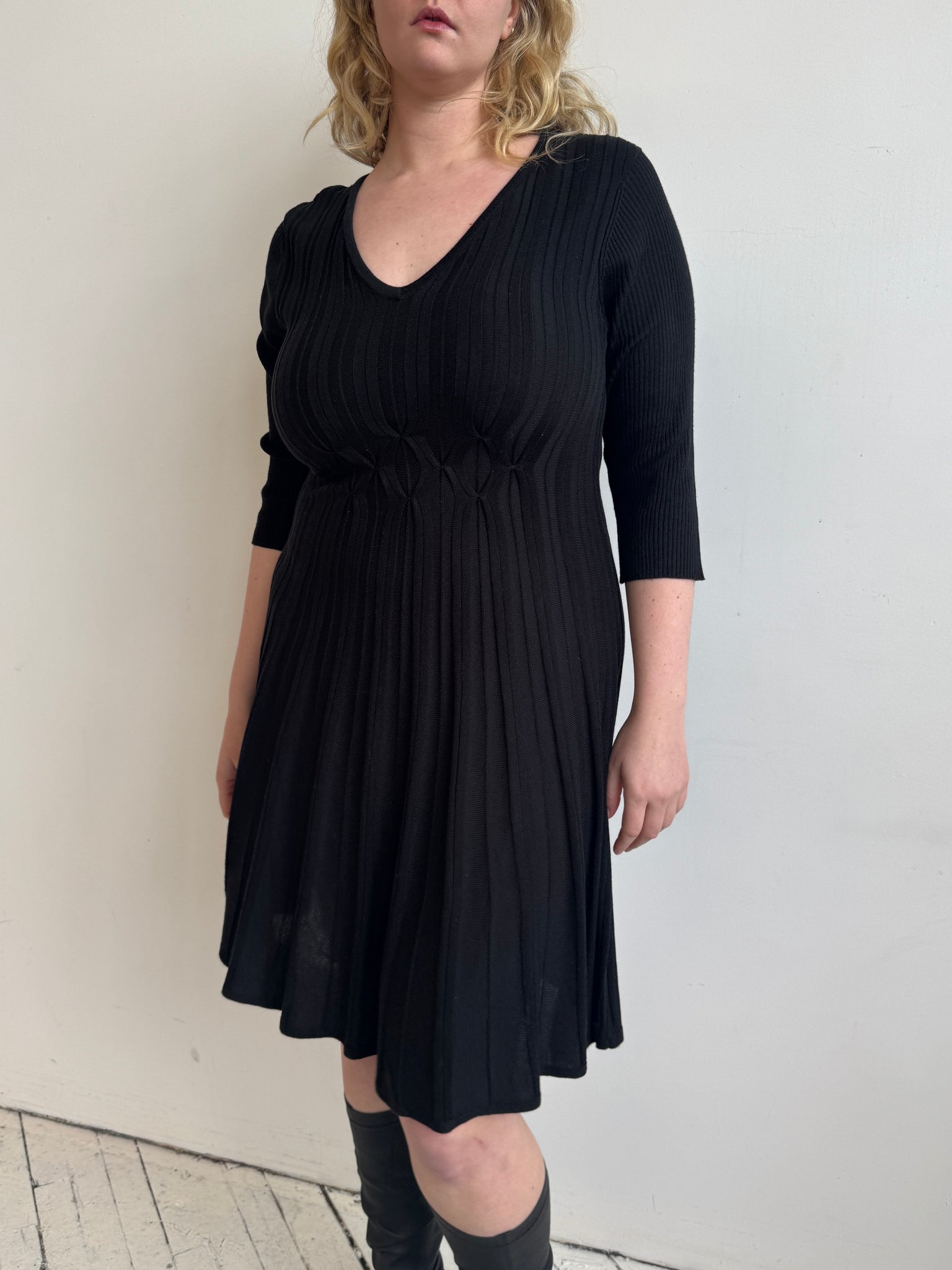 Vintage - Black Sweater Dress (L)