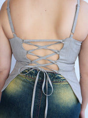 Fyoocher - Beige Plaid Corset (XL-4X)