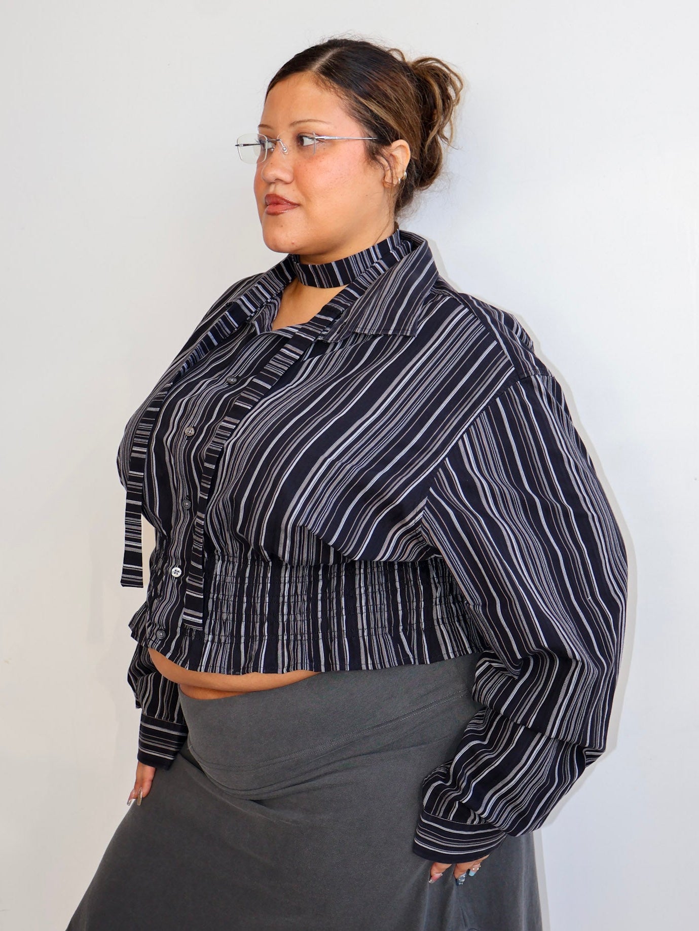 LAHMICHELLA - Black Striped Marielle Top (3X)