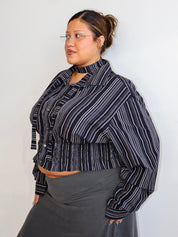 LAHMICHELLA - Black Striped Marielle Top (3X)