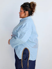 Tiberi x BRZ - Blue Plaid Star Top (2X/3X)