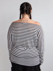 Em & May - Enya Top in Stone Stripe (XL-4X)