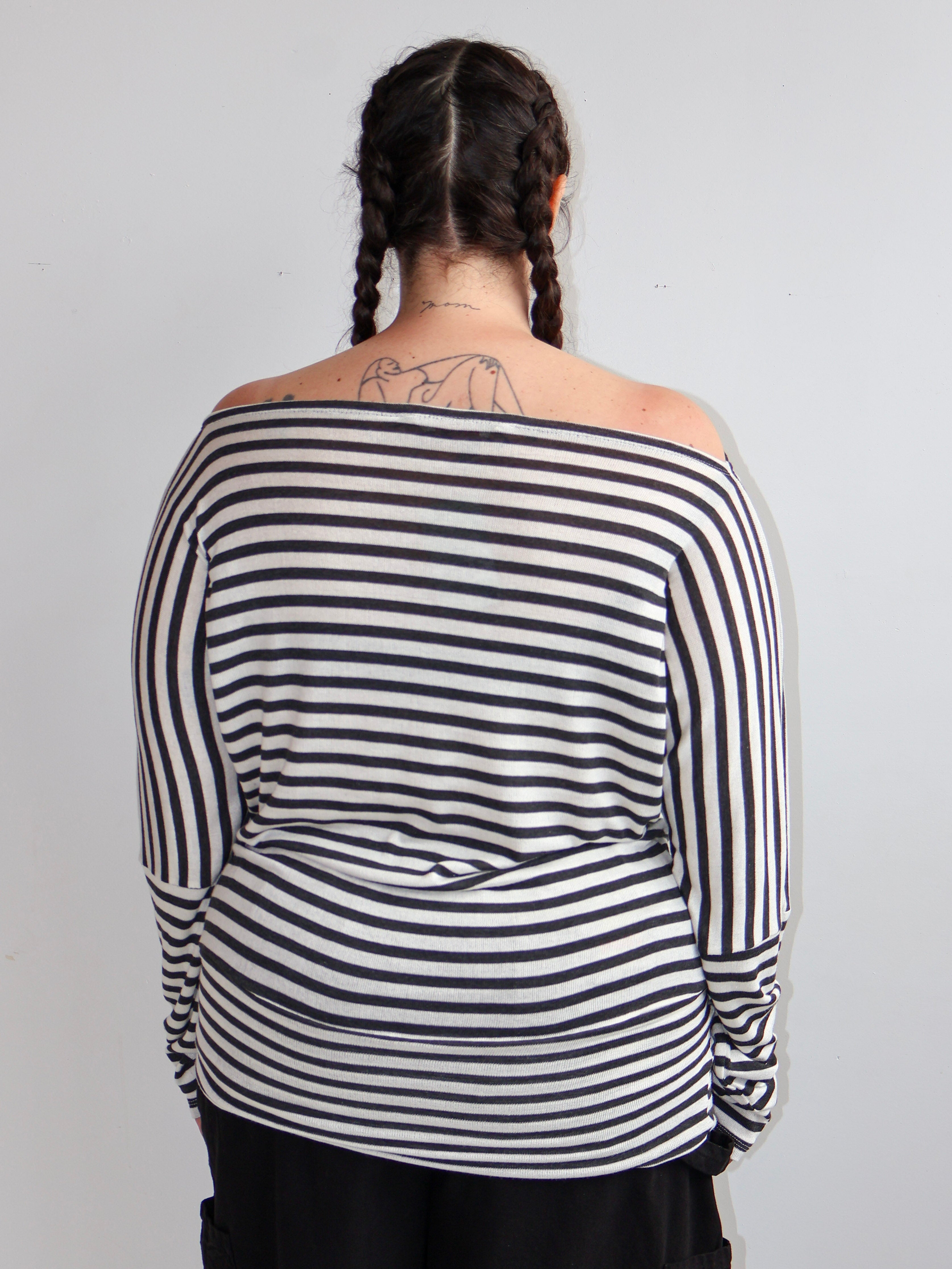Em & May - Enya Top in Stone Stripe (XL-4X)