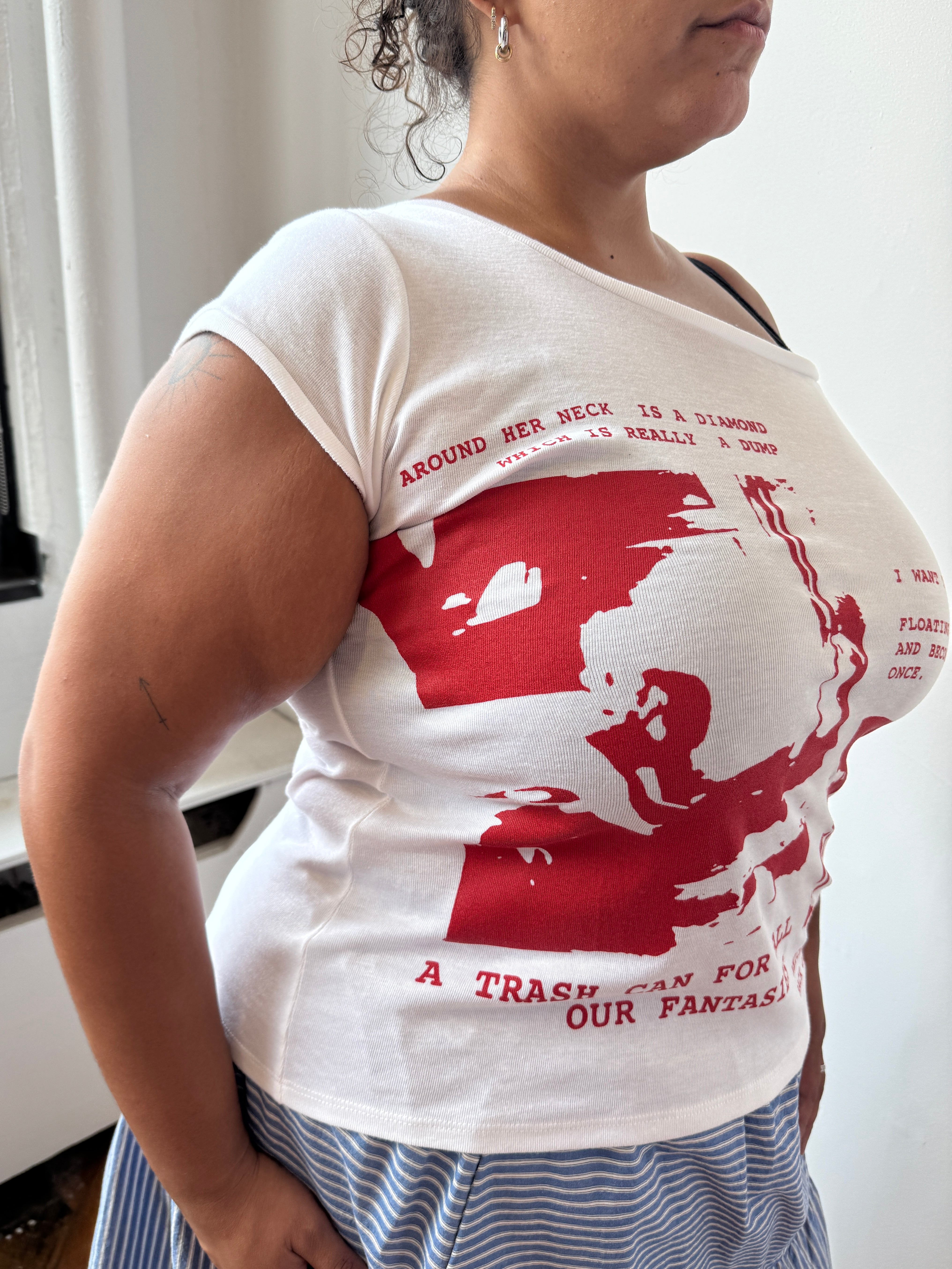 Ophelia Byrne - Red Postage Collage Tee (XL-3X)