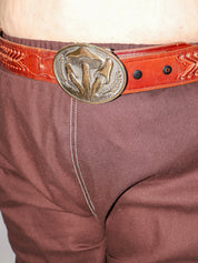 Lazy Sundays Home - Leather Mushroom Belt (48-55”)