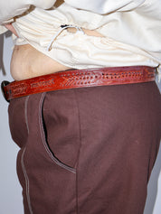 Lazy Sundays Home - Leather Mushroom Belt (48-55”)