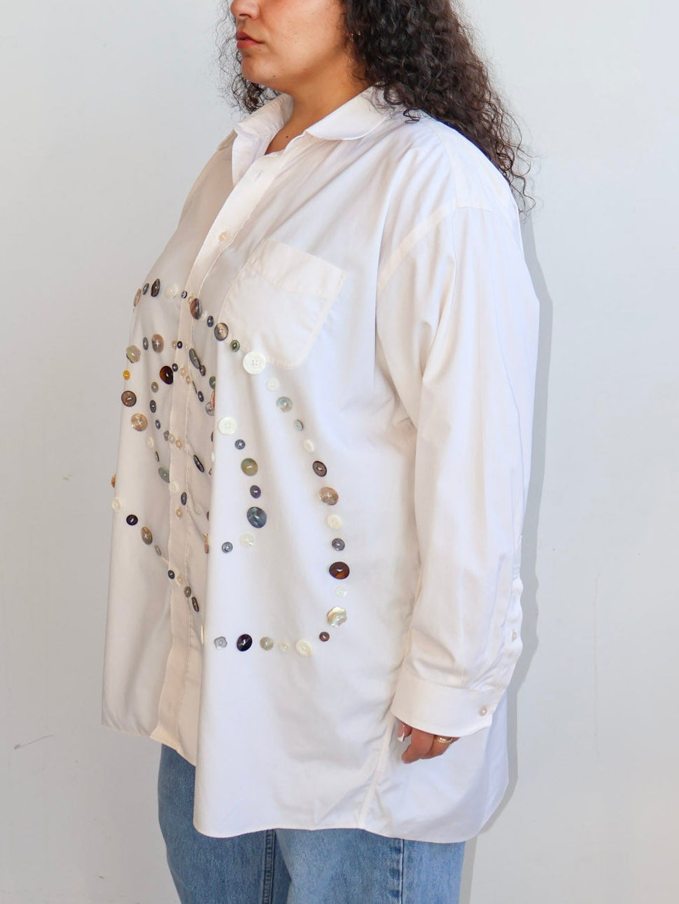 Maya x BRZ - Off White Spiral Shirt (3X/4X)