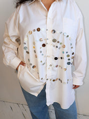 Maya x BRZ - Off White Spiral Shirt (3X/4X)