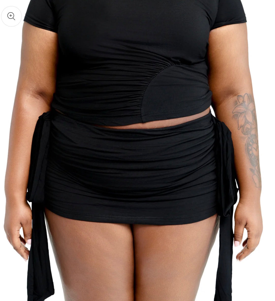 Aline - Amara Ruched Mini Skirt (1X-4X)