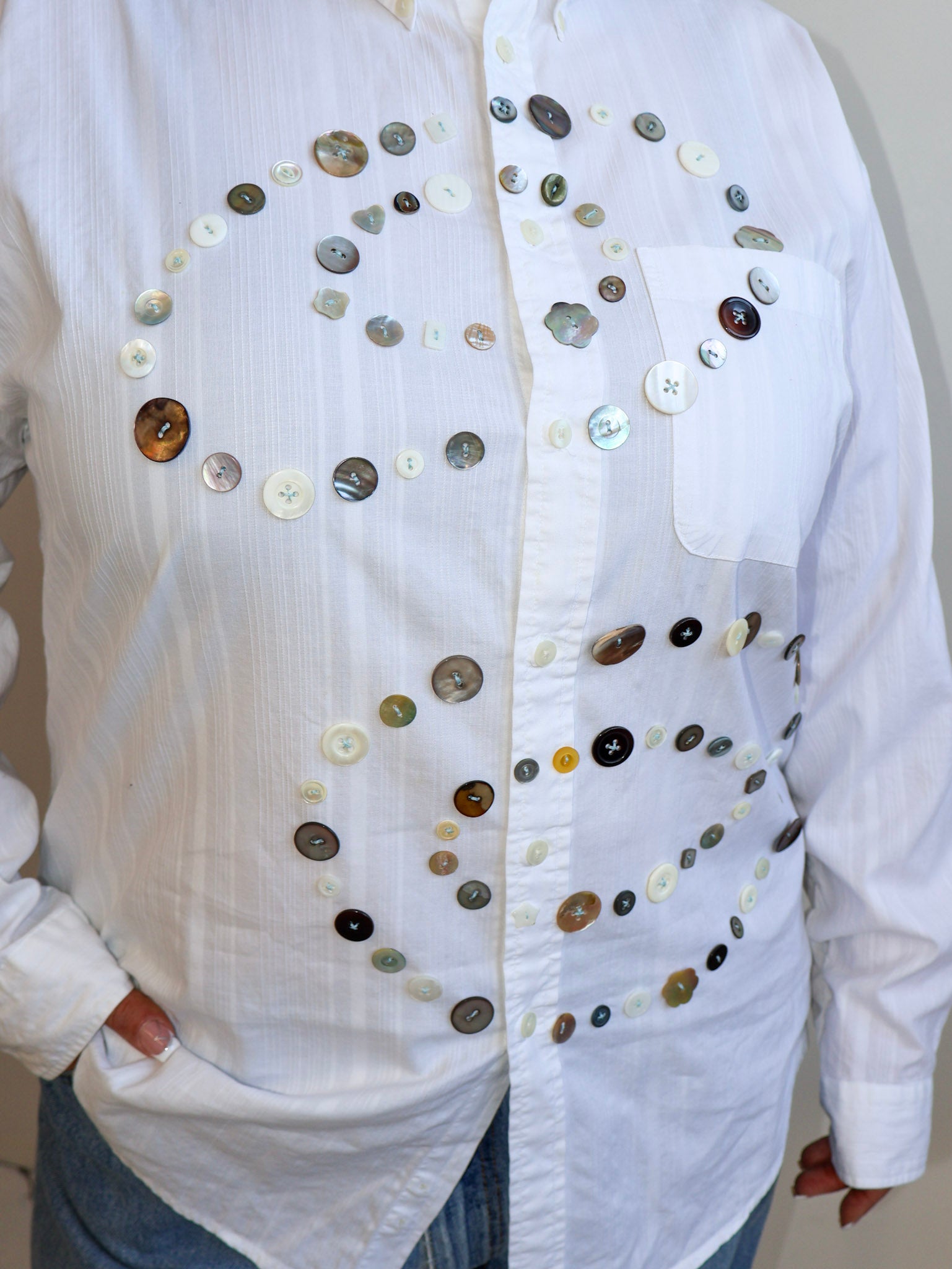 Maya x BRZ - White Double Spiral Shirt (XL/1X)