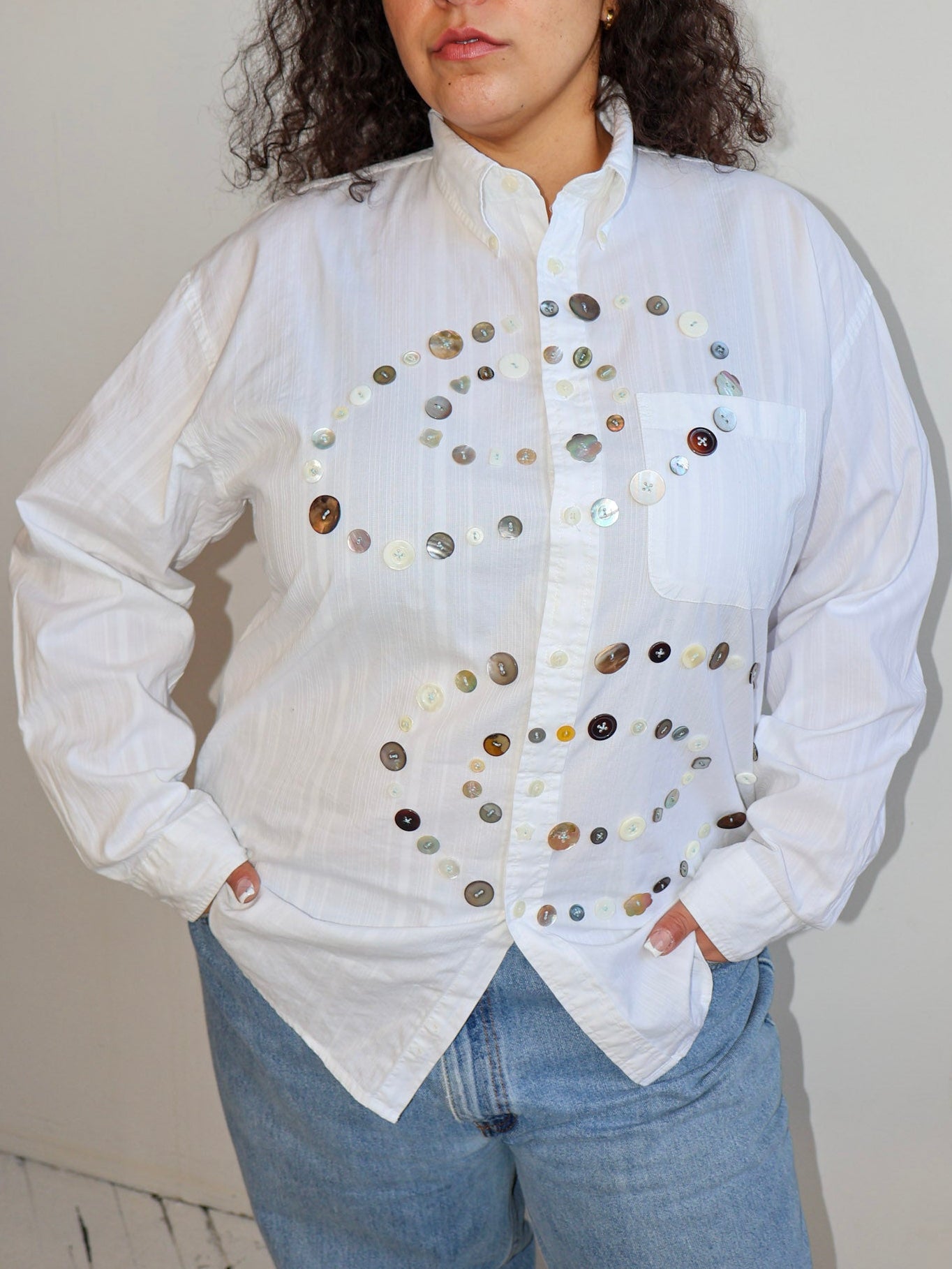 Maya x BRZ - White Double Spiral Shirt (XL/1X)