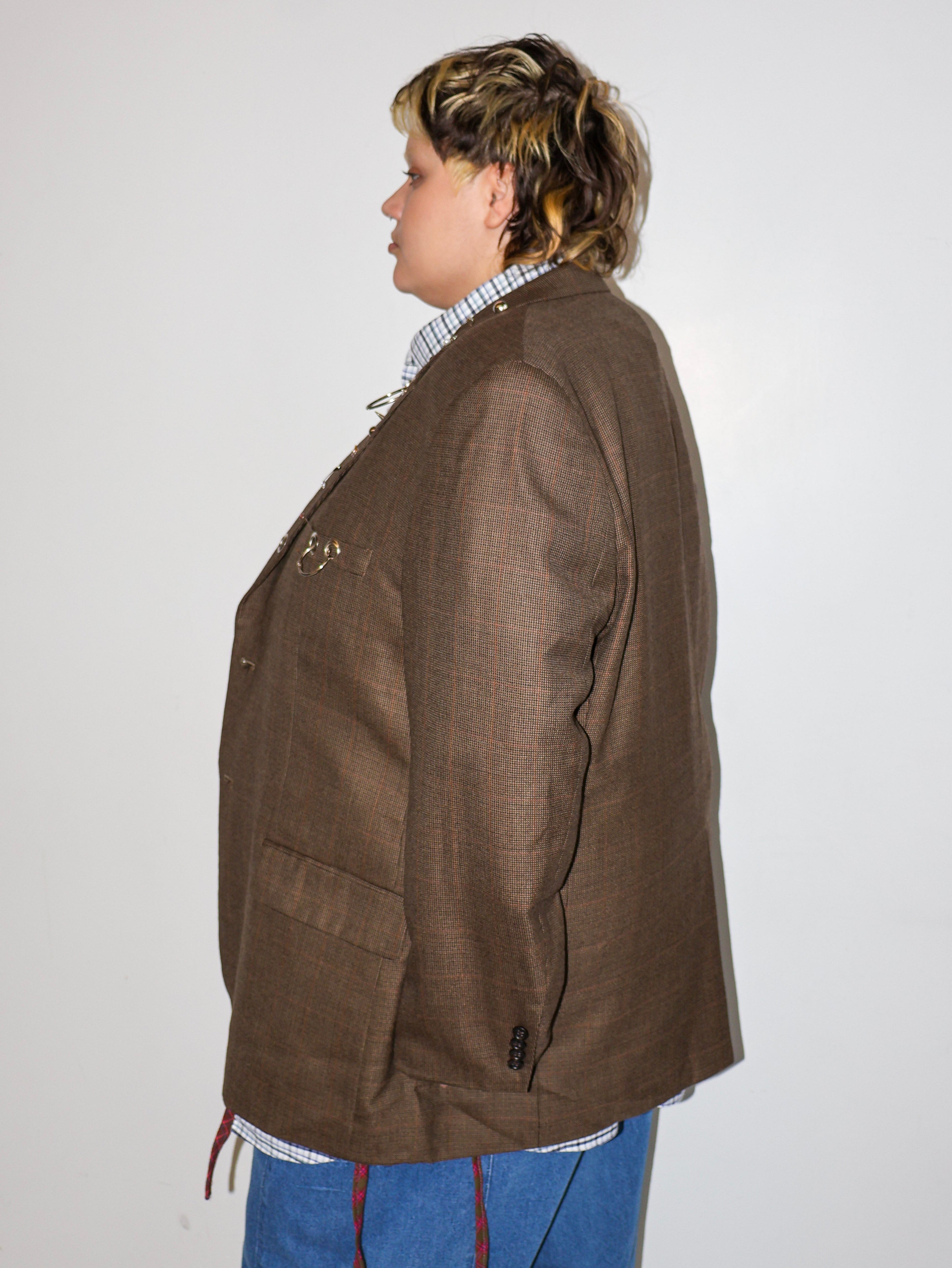 Shop Journal x BRZ - Brown Embellished Blazer (2X)