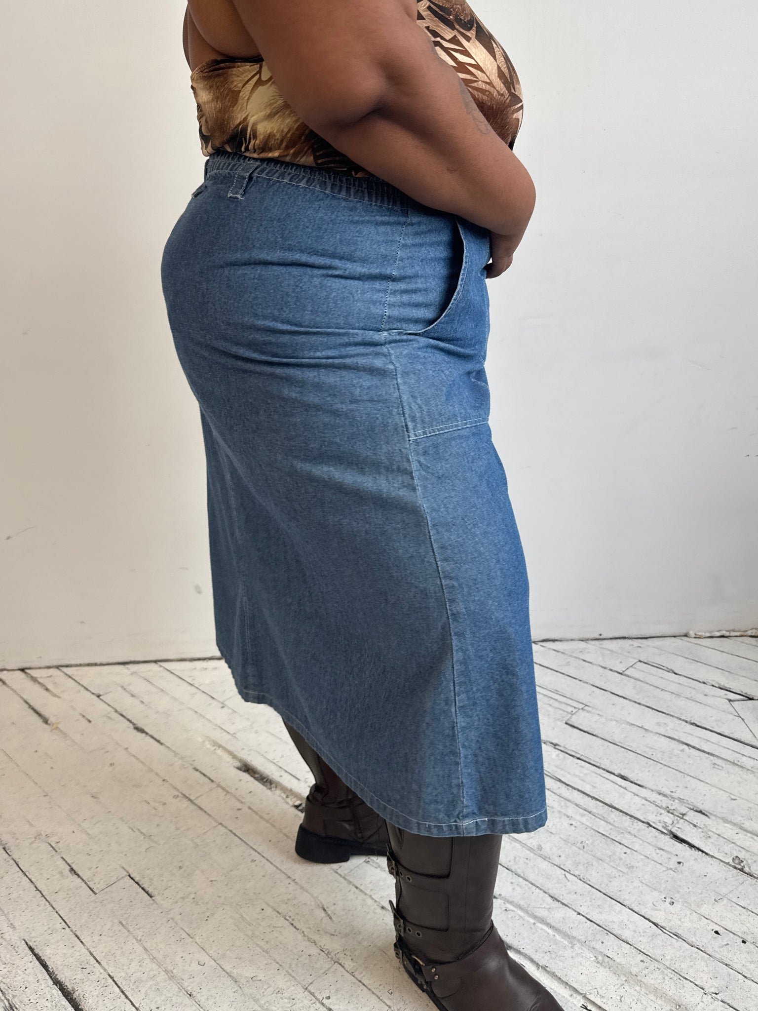 Vintage - Denim Maxi Skirt (2X/3X)