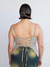 Fyoocher - Beige Plaid Corset (XL-4X)