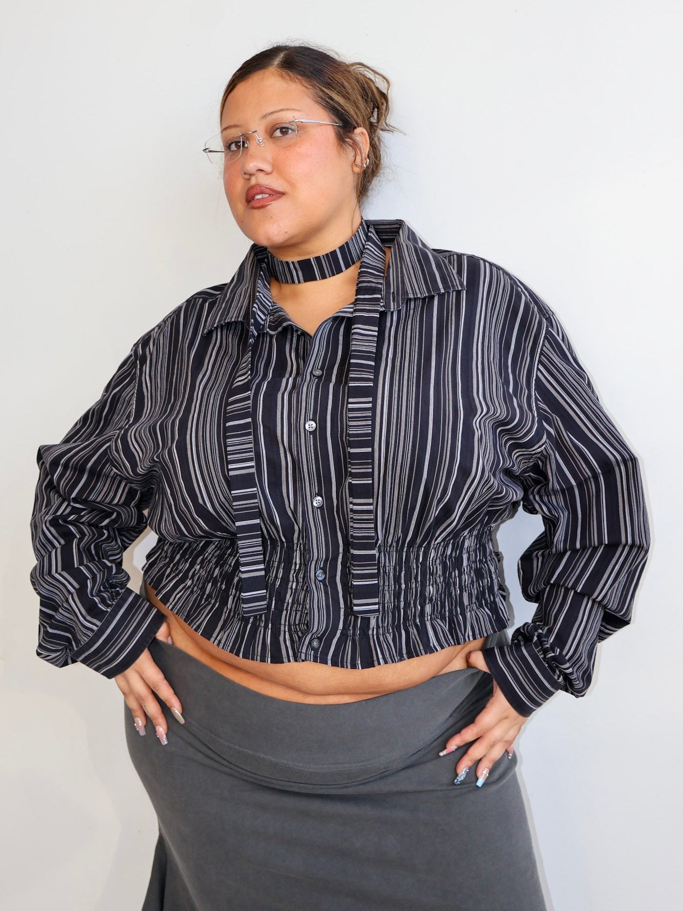 LAHMICHELLA - Black Striped Marielle Top (3X)