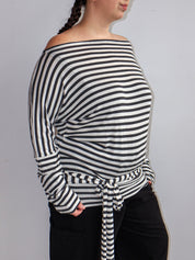 Em & May - Enya Top in Stone Stripe (XL-4X)