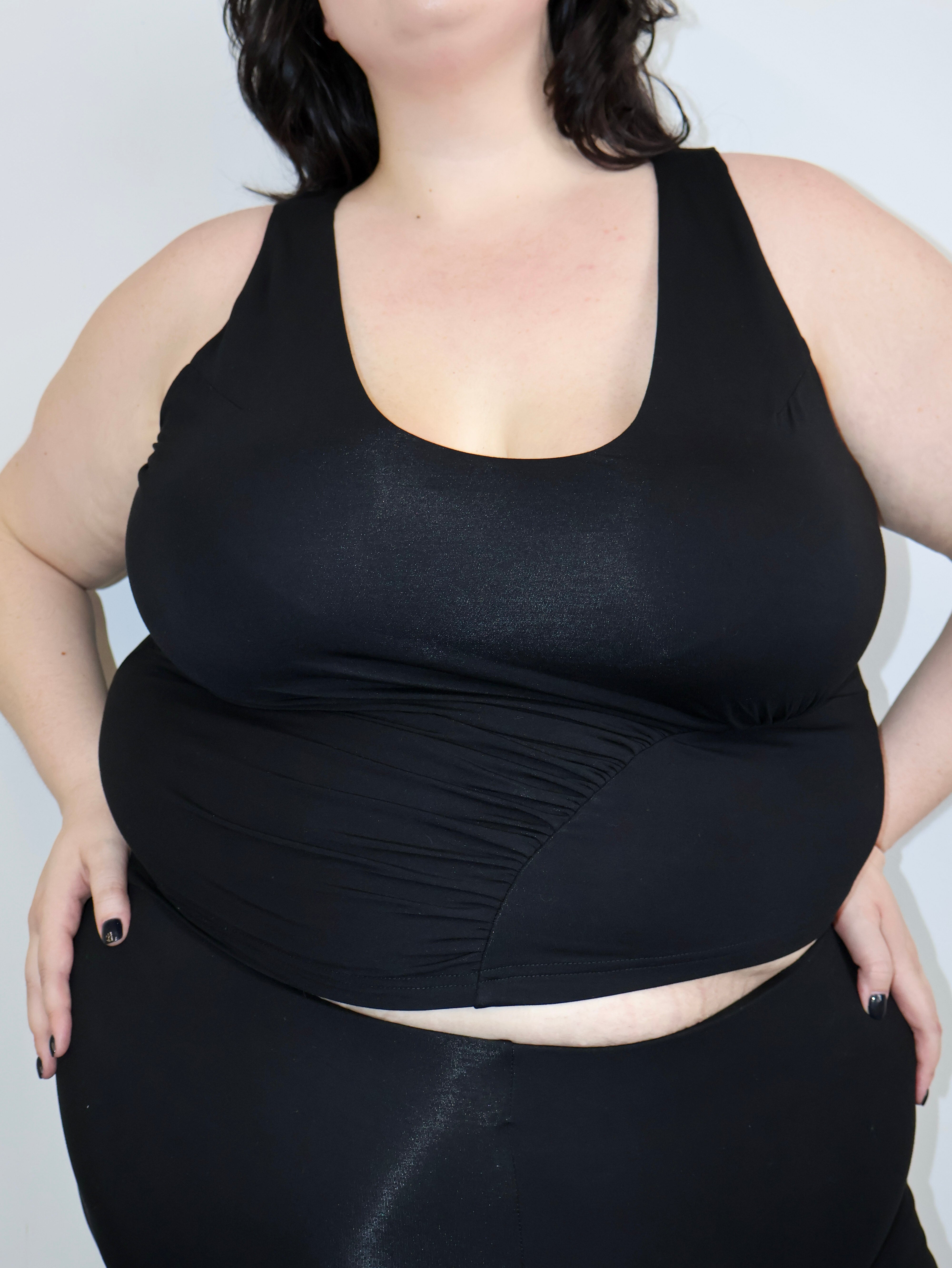 Aline - Aisha Asymmetric Ruched Tank Top (1X-4X)