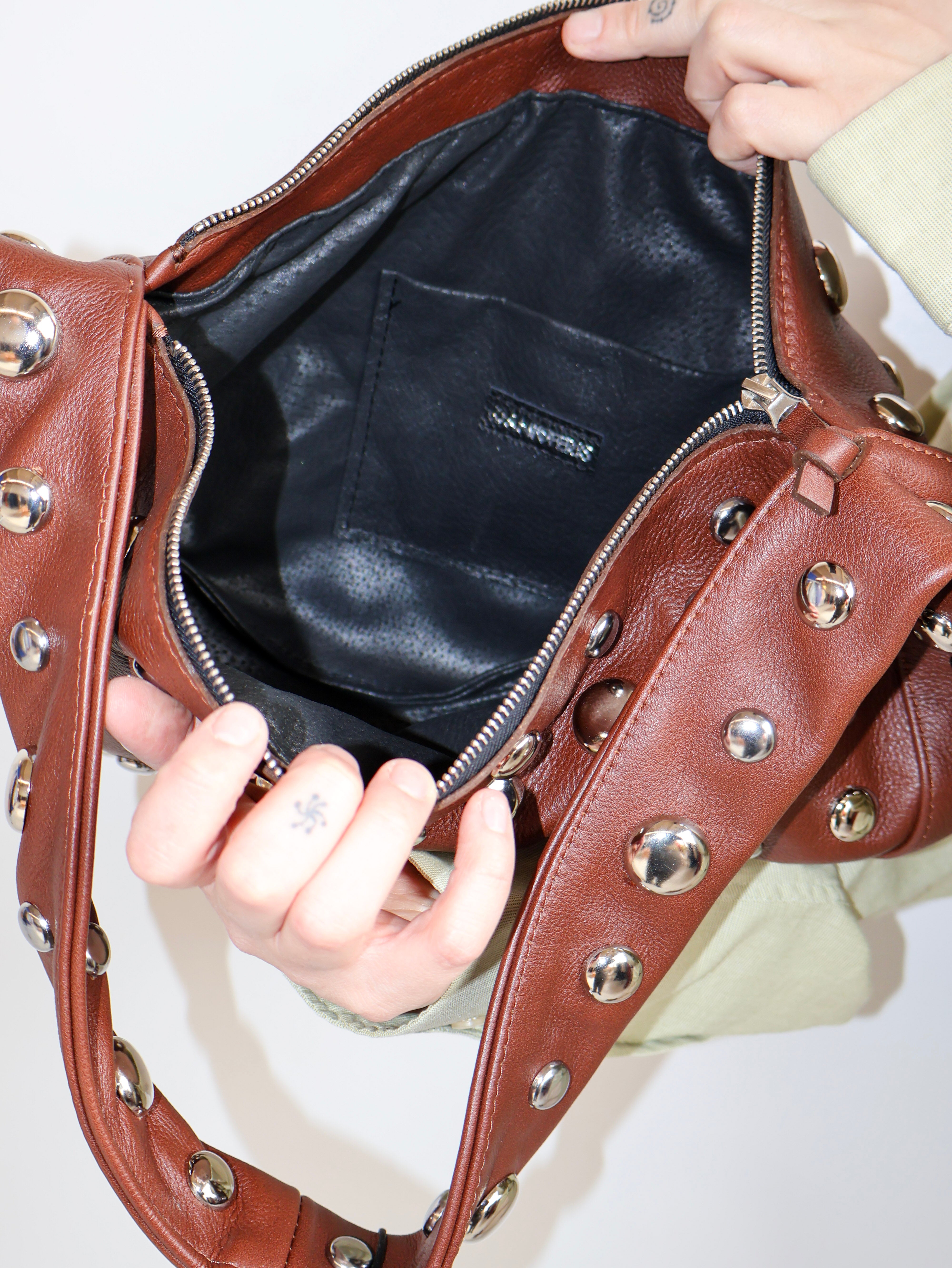 Dani Feris - Large Brown Stud Bag