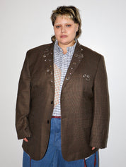 Shop Journal x BRZ - Brown Embellished Blazer (2X)