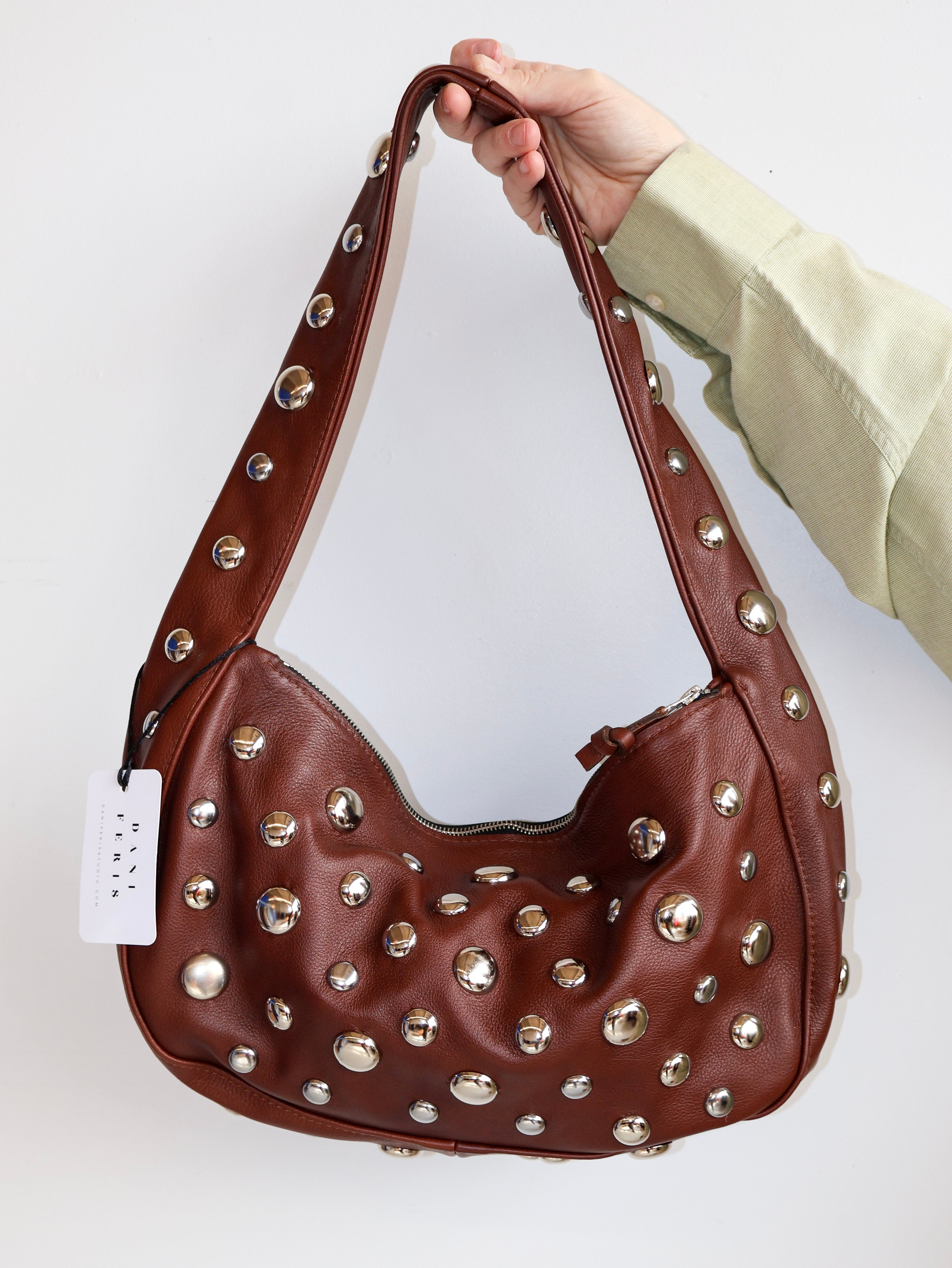 Dani Feris - Large Brown Stud Bag