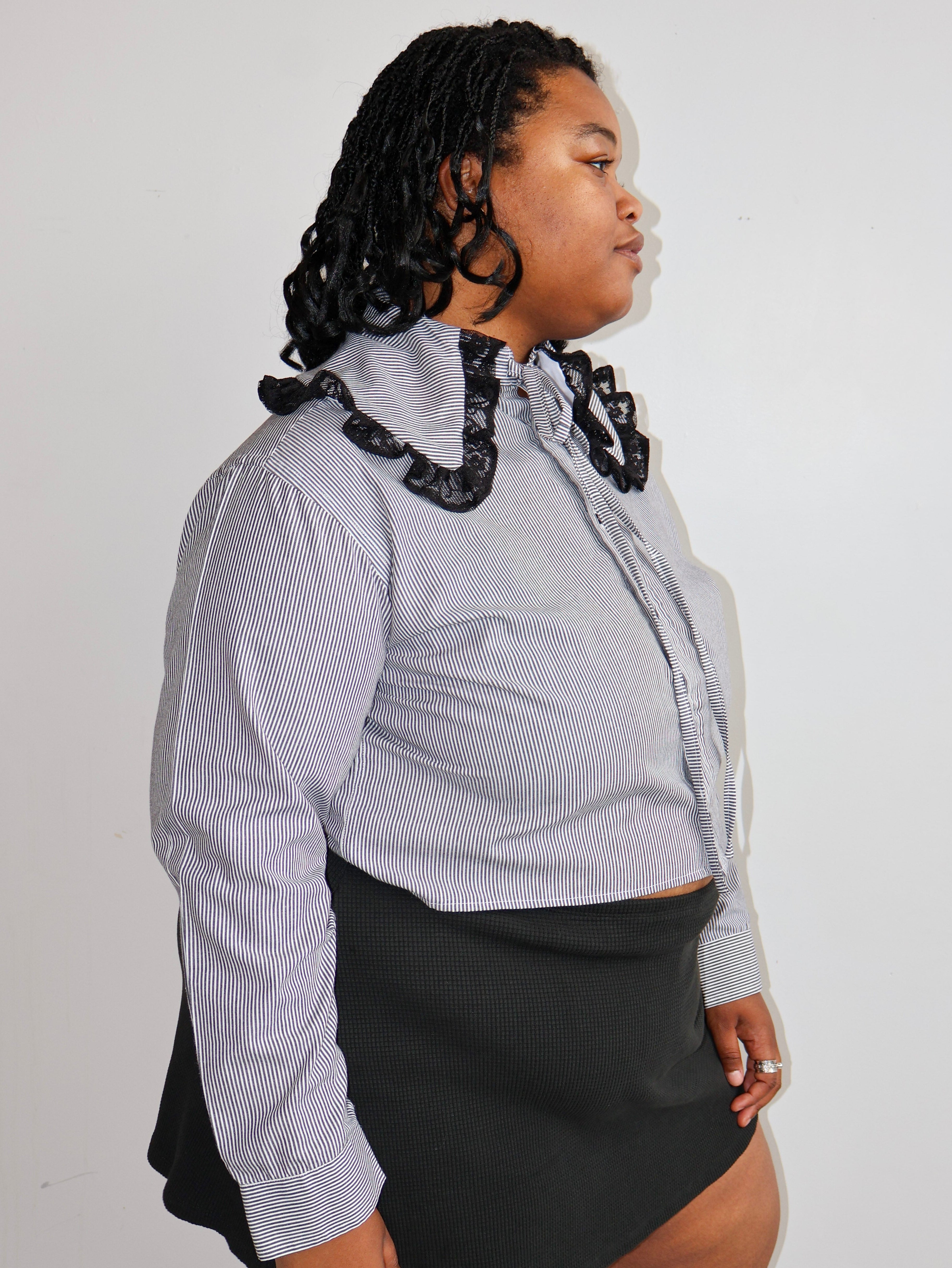 Grandpa's Shirts - Striped Lace Top (2X)