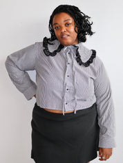 Grandpa's Shirts - Striped Lace Top (2X)
