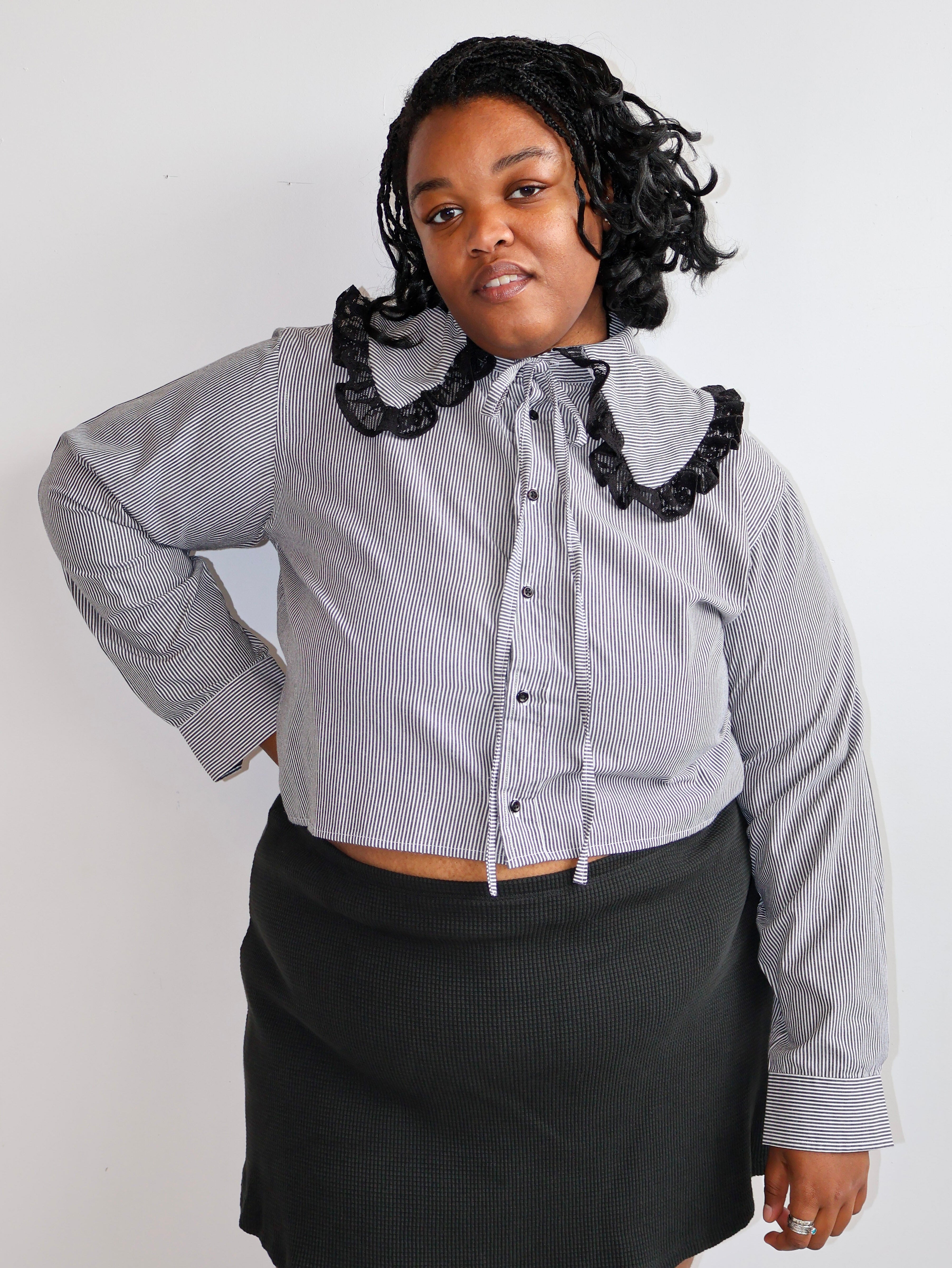 Grandpa's Shirts - Striped Lace Top (2X)