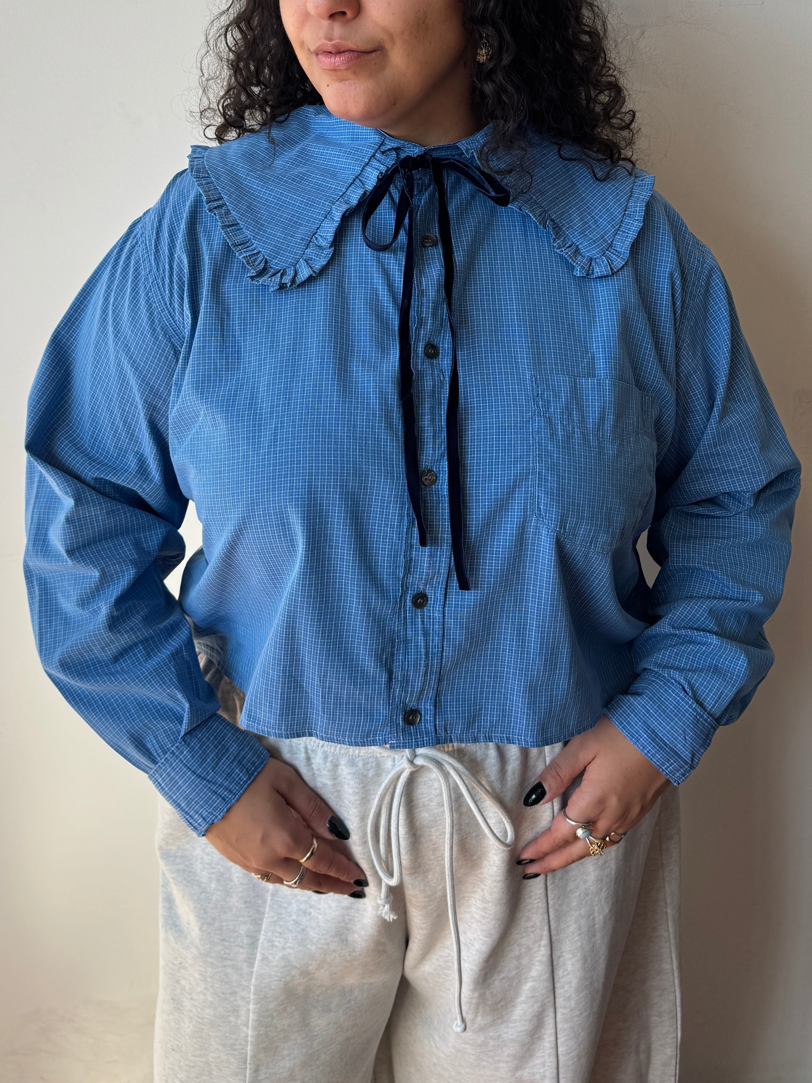 Grandpa's Shirts - Blue Lily Shirt (1X)