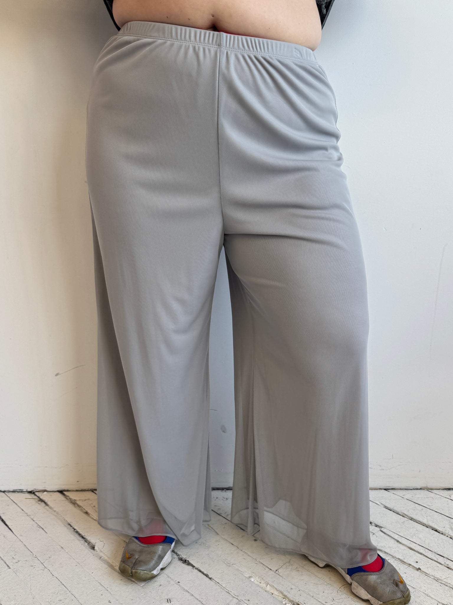 Vintage - Gray Mesh Flowy Pants (XL-2X)