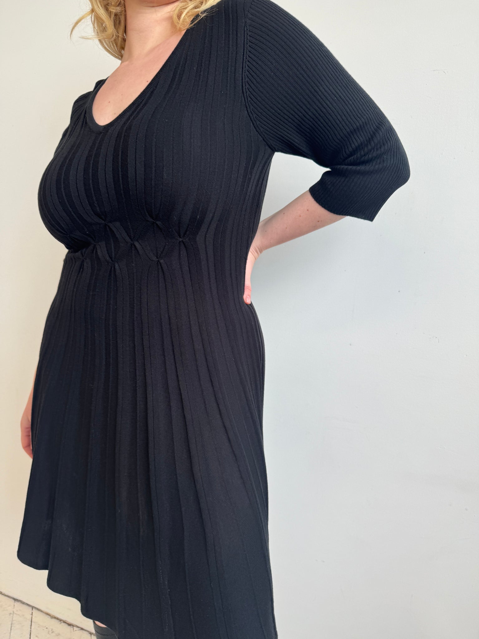 Vintage - Black Sweater Dress (L)