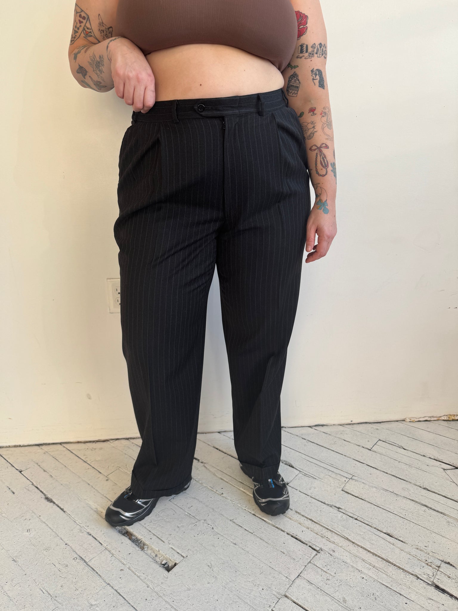 Vintage - Black/Gray Pinstripe Pant (1X)